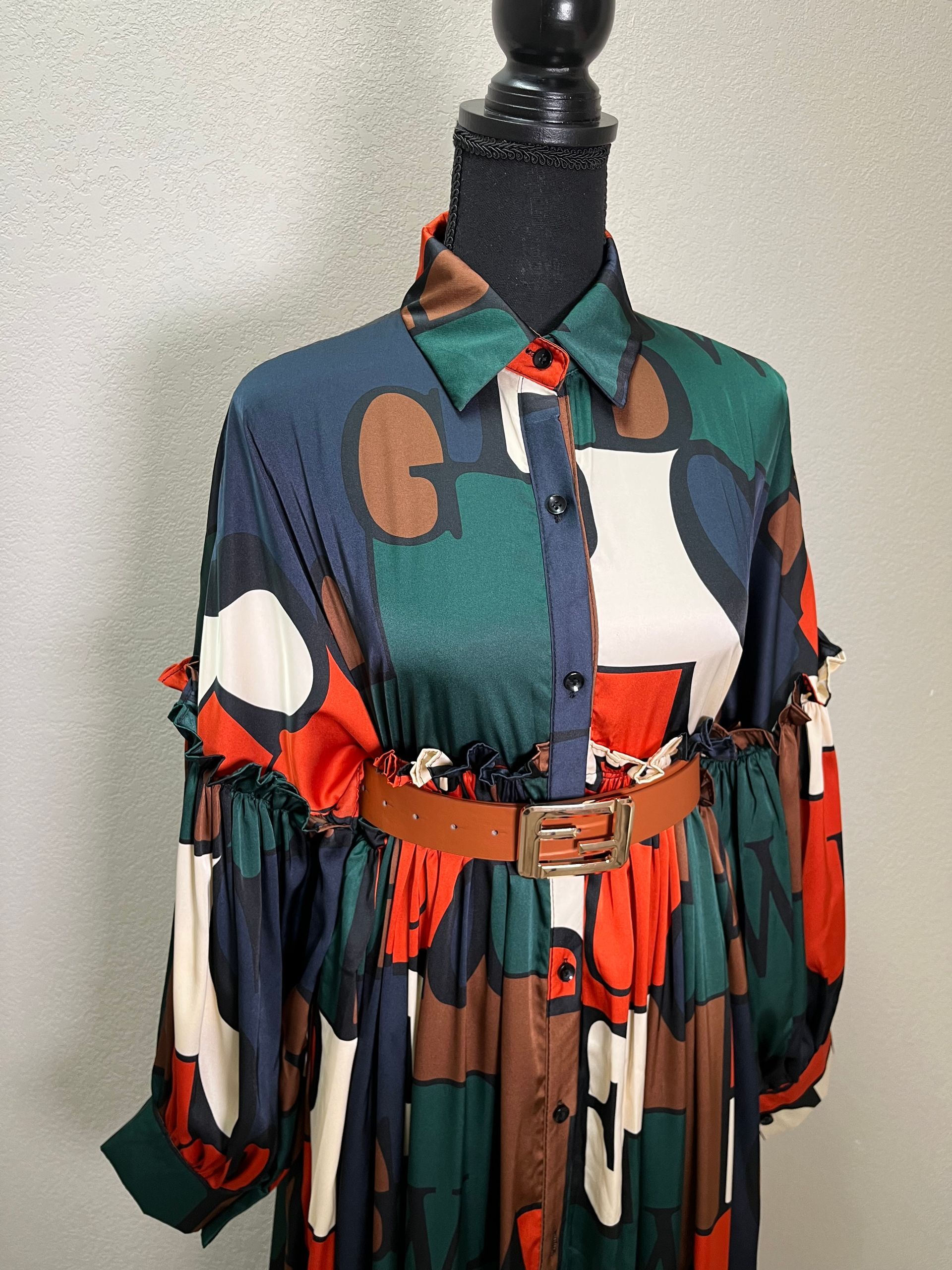 European Multi Color Dress