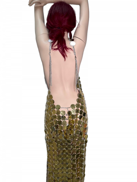 Sexy Back Coin Dress Gold or Silver
