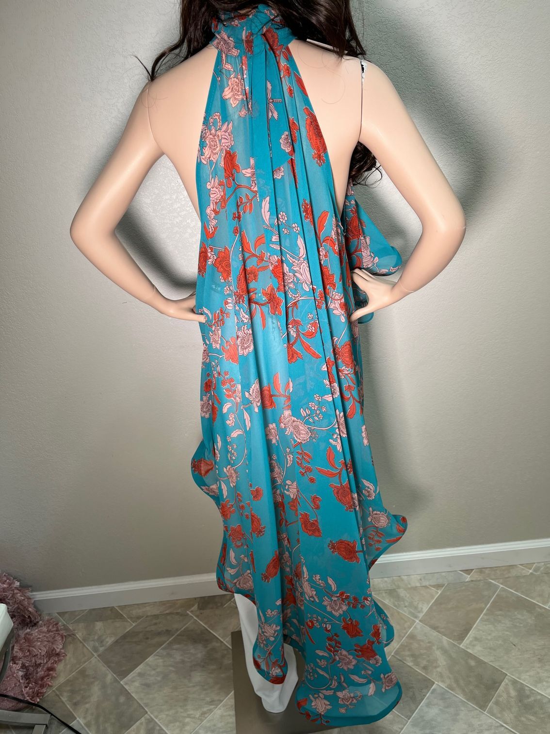 Virgelina Aqua Cape Blouse