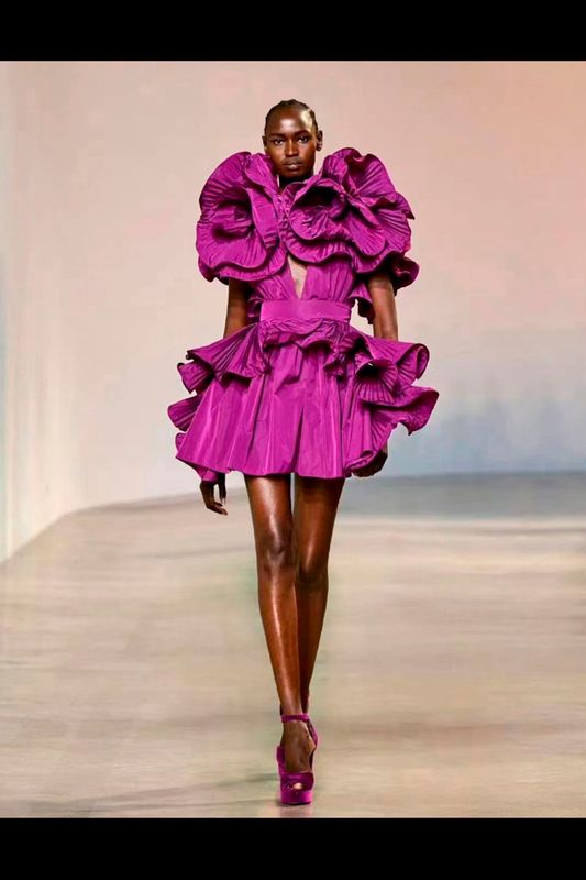 FASHION  VIOLET PURPLE DRESS
