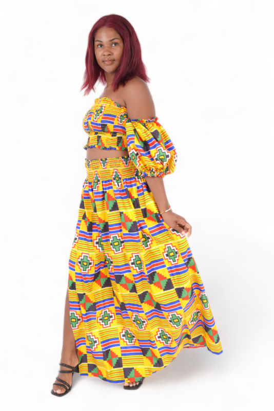 Gold Coast - African Print Long Dress