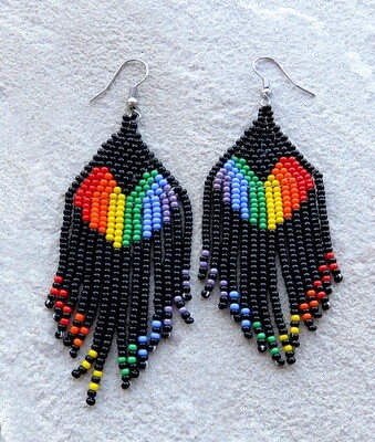 Rainbow Short Tassel Earrings