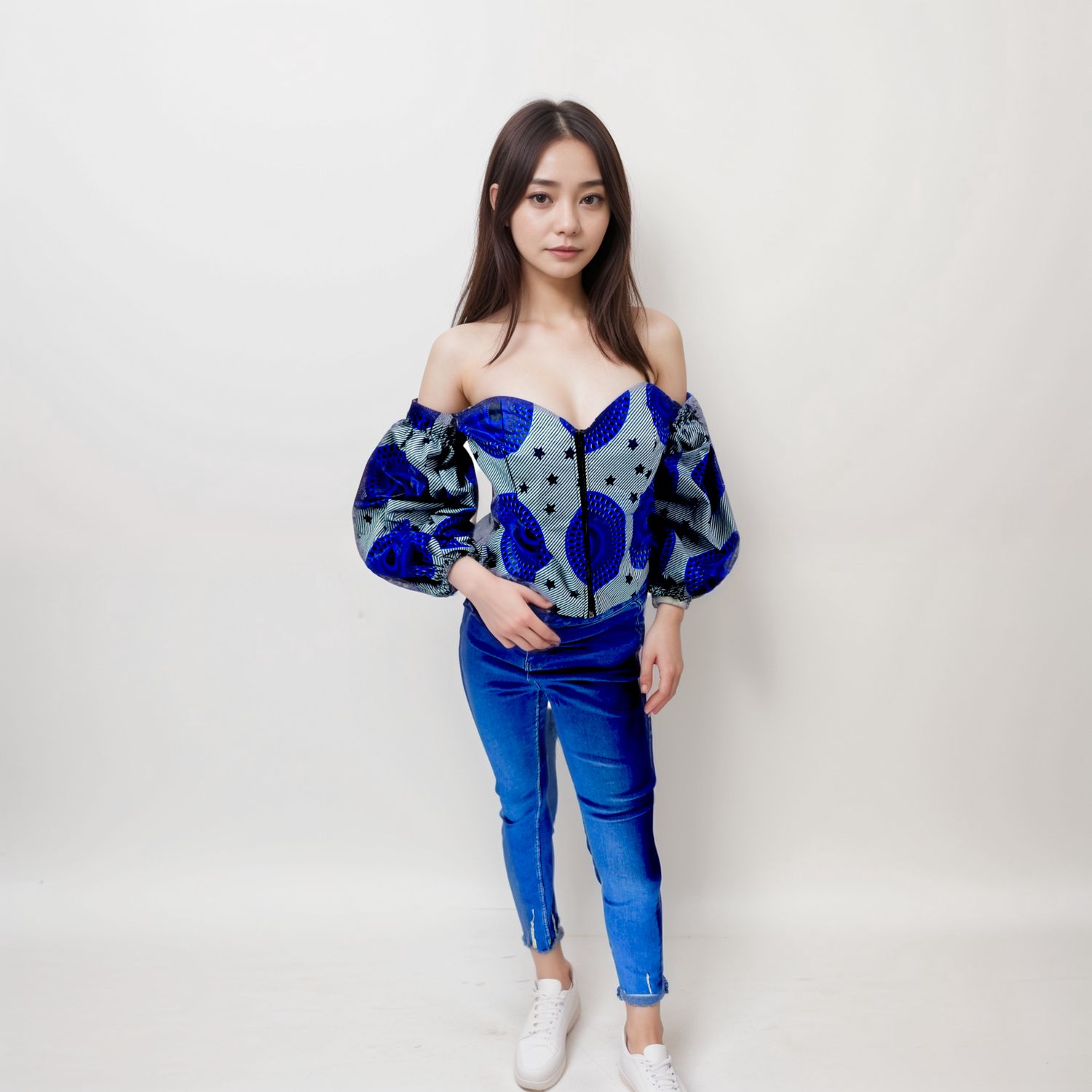 Deni Blue - Off-Shoulder Corset Top