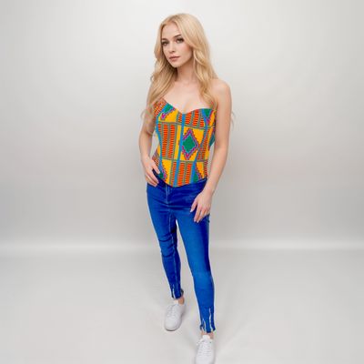 Tartan - African Print Corset