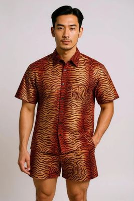Sahara Flame - Short Sleeve Shirt and Shorts Set