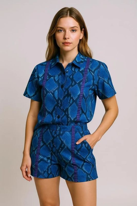 Blue Venom - Short Sleeve Shirt and Shorts Set