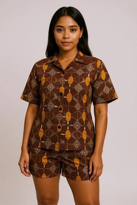 Golden Earth - Short Sleeve Shirt and Shorts Set