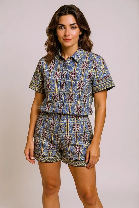 Zuri - Short Sleeve Shirt and Shorts Set