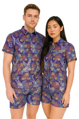 Savanna Bloom - Short Sleeve Shirt and Shorts Set