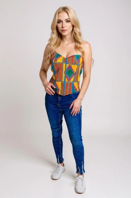 Tartan - African Print Corset