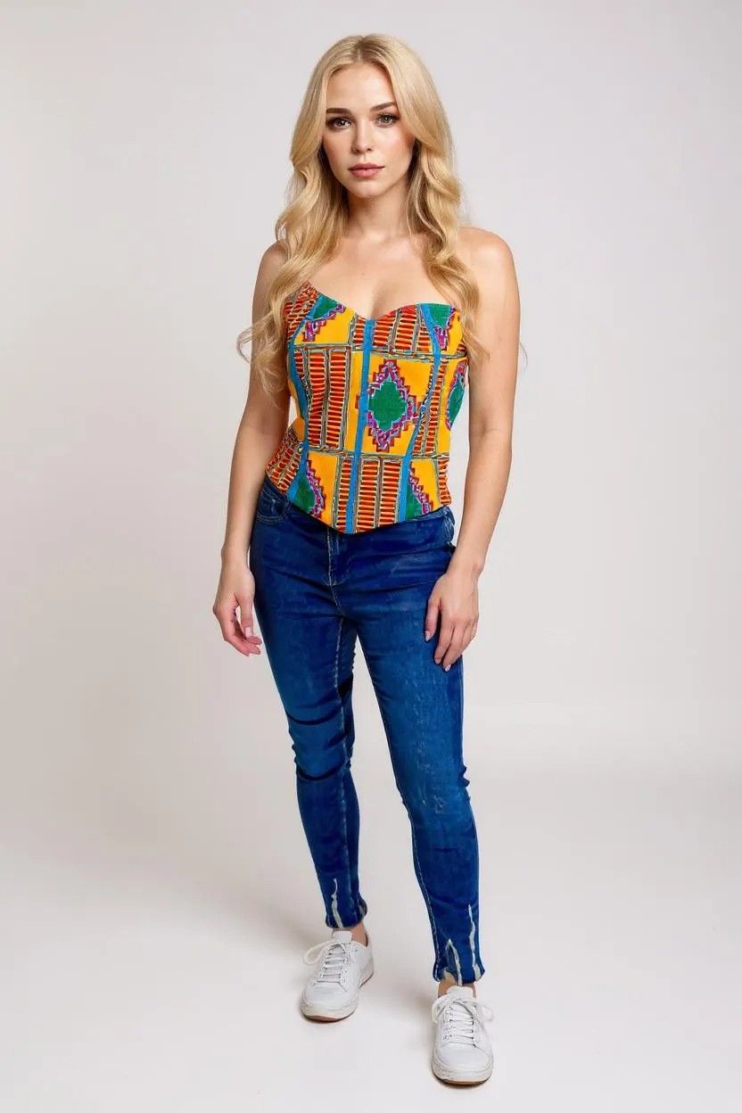 Tartan - African Print Corset
