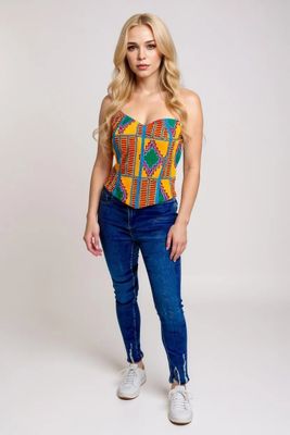 Tartan - African Print Corset