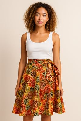 Floraison Doree Wrap Skirt
