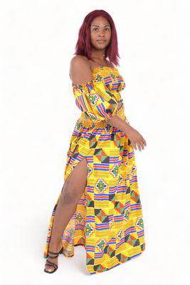 Gold Coast - African Print Long Dress