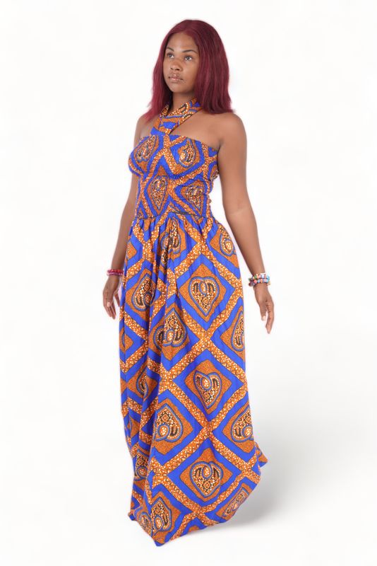 Kaapstad - Halter Smocked Maxi Dress
