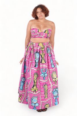 Queen’s Chess - Corset Bralette and Maxi Skirt Set