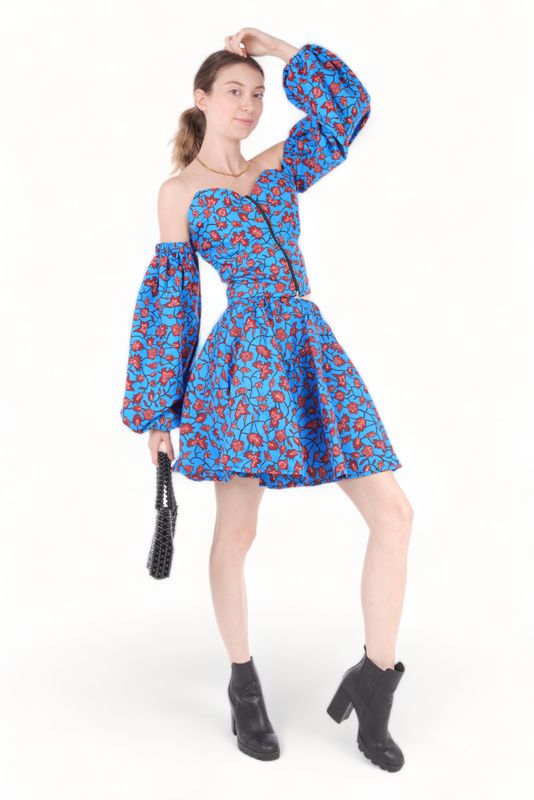 Maple - African Print Corset Top &amp; Skirt Set