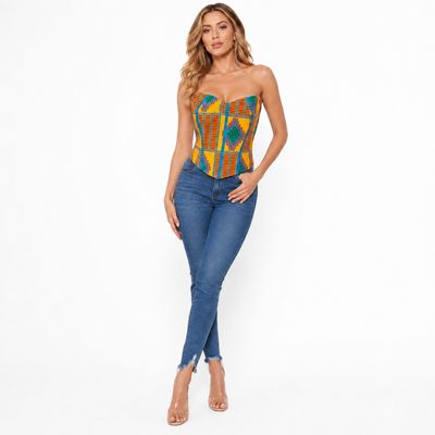 Tartan - African Print Corset