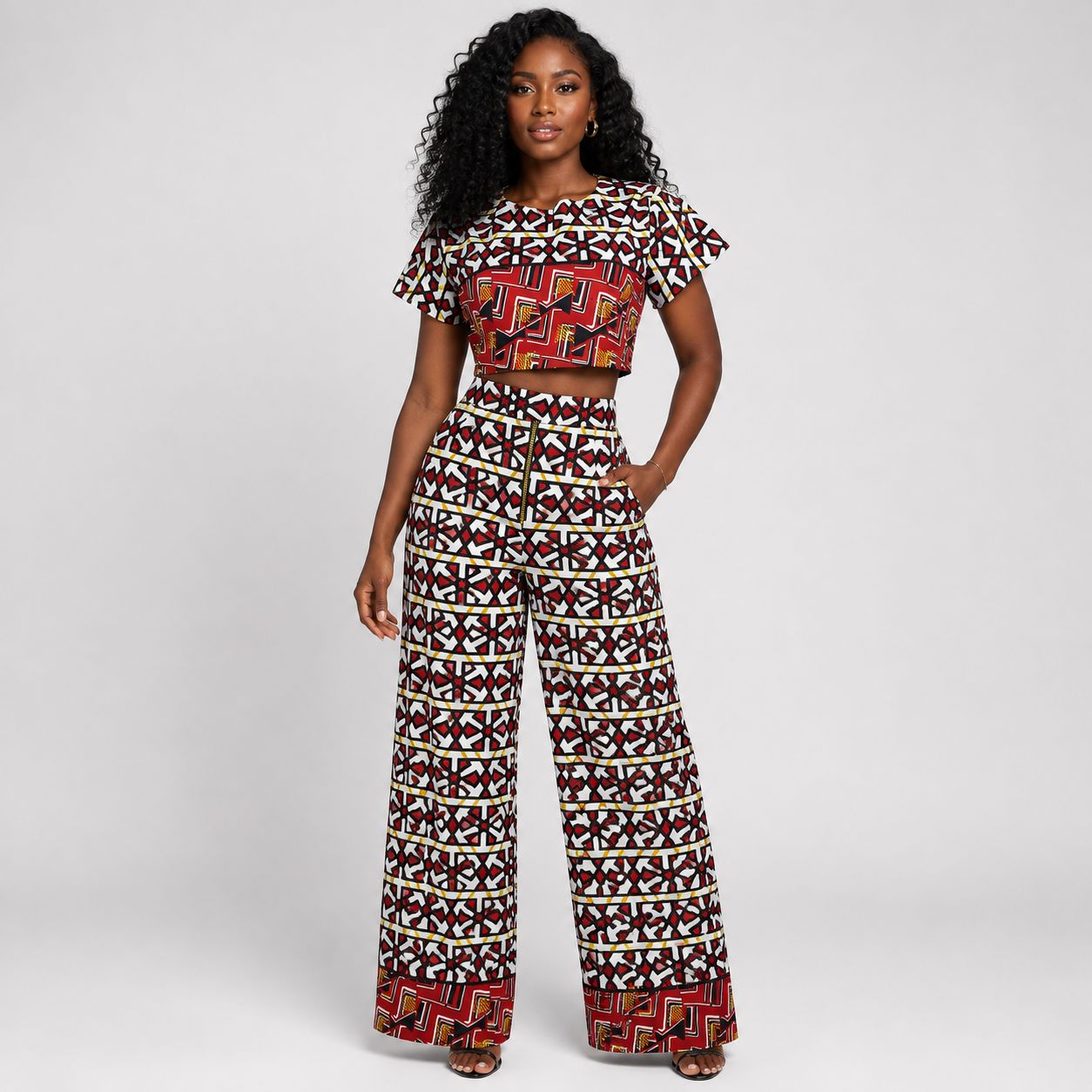 Spyro - Crop Top &amp; Wide-Leg Pants Set