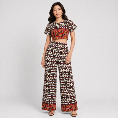 Spyro - Crop Top &amp; Wide-Leg Pants Set