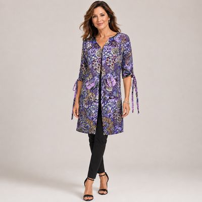Ethereal Grace - Tie-Sleeve African Print Jacket