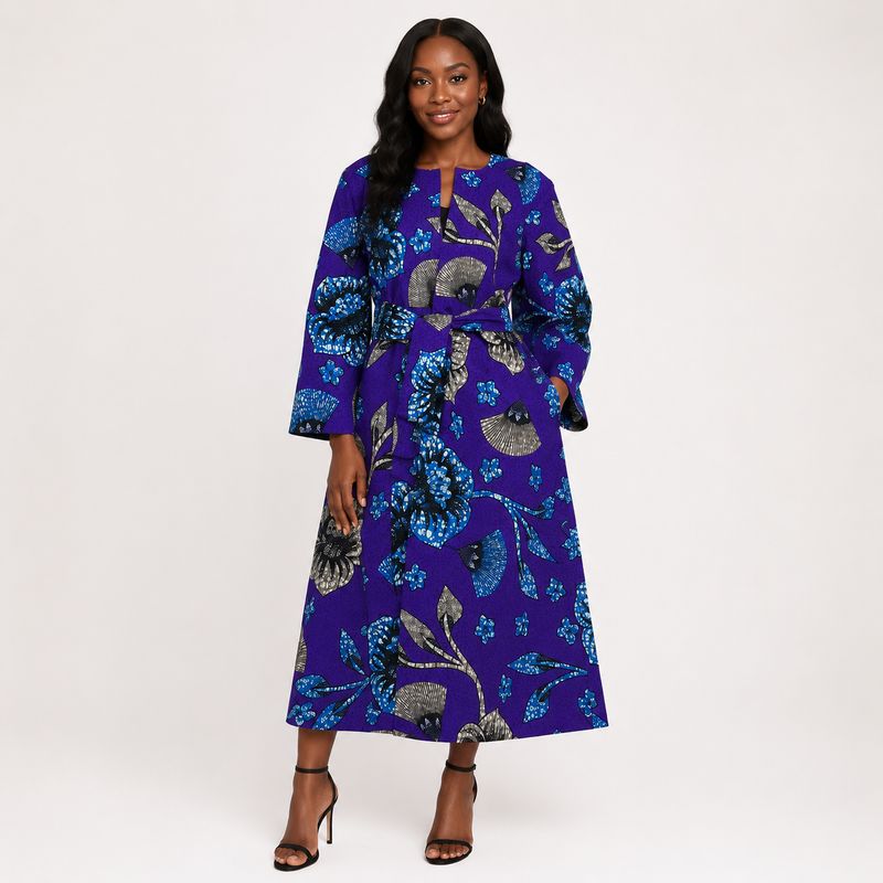 Dandelion - Belted African Print Kimono