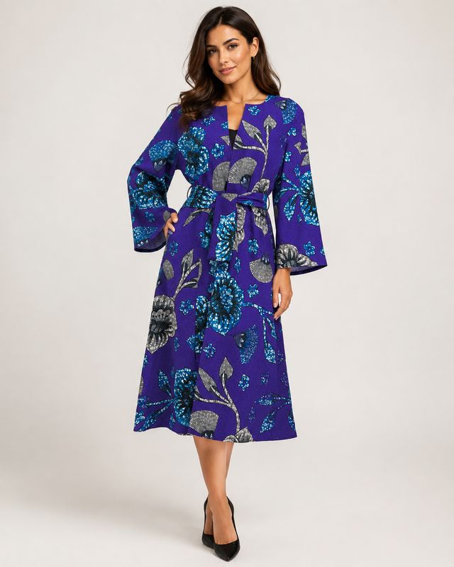 Dandelion - Belted African Print Kimono