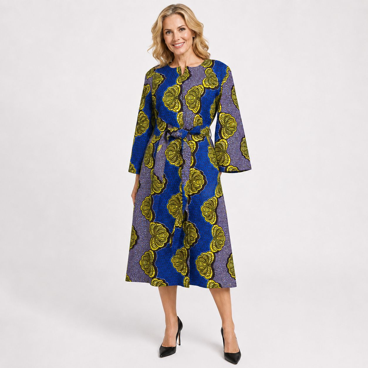 MarryGold - Belted African Print Kimono