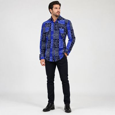 Blue Digital - Long Collared Long Sleeve Shirt - Unisex