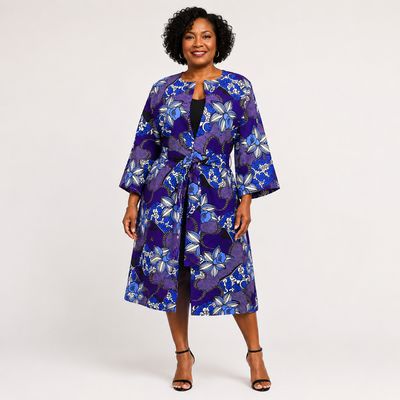 Royal Bloom - Belted African Print Kimono