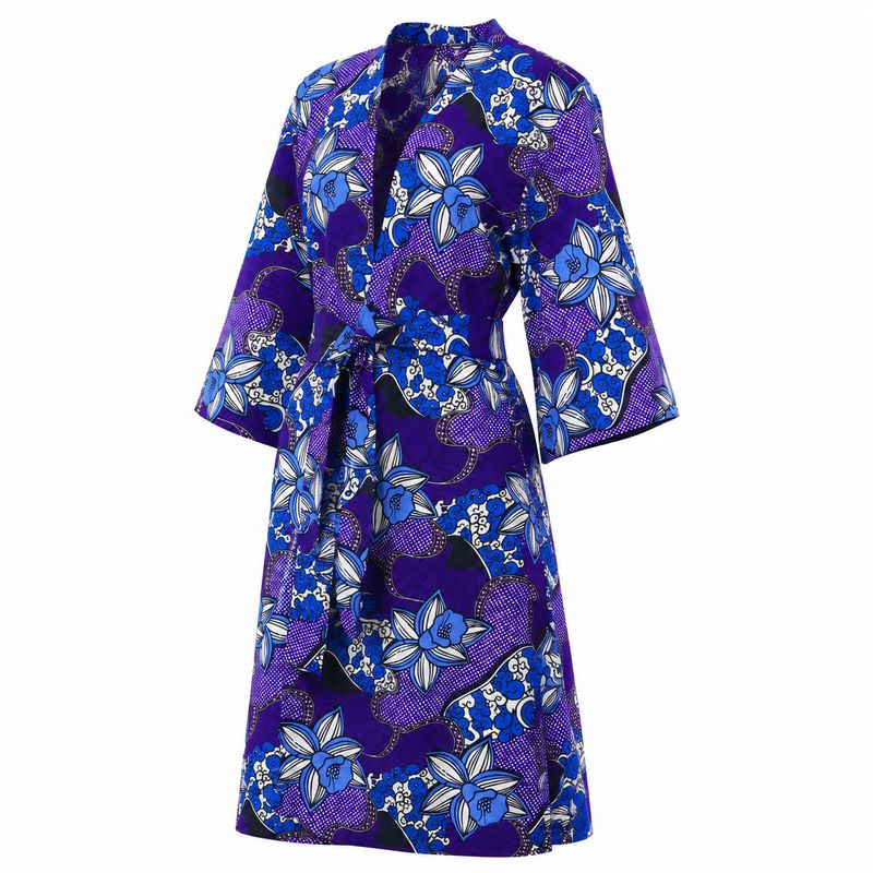 Royal Bloom - Belted African Print Kimono