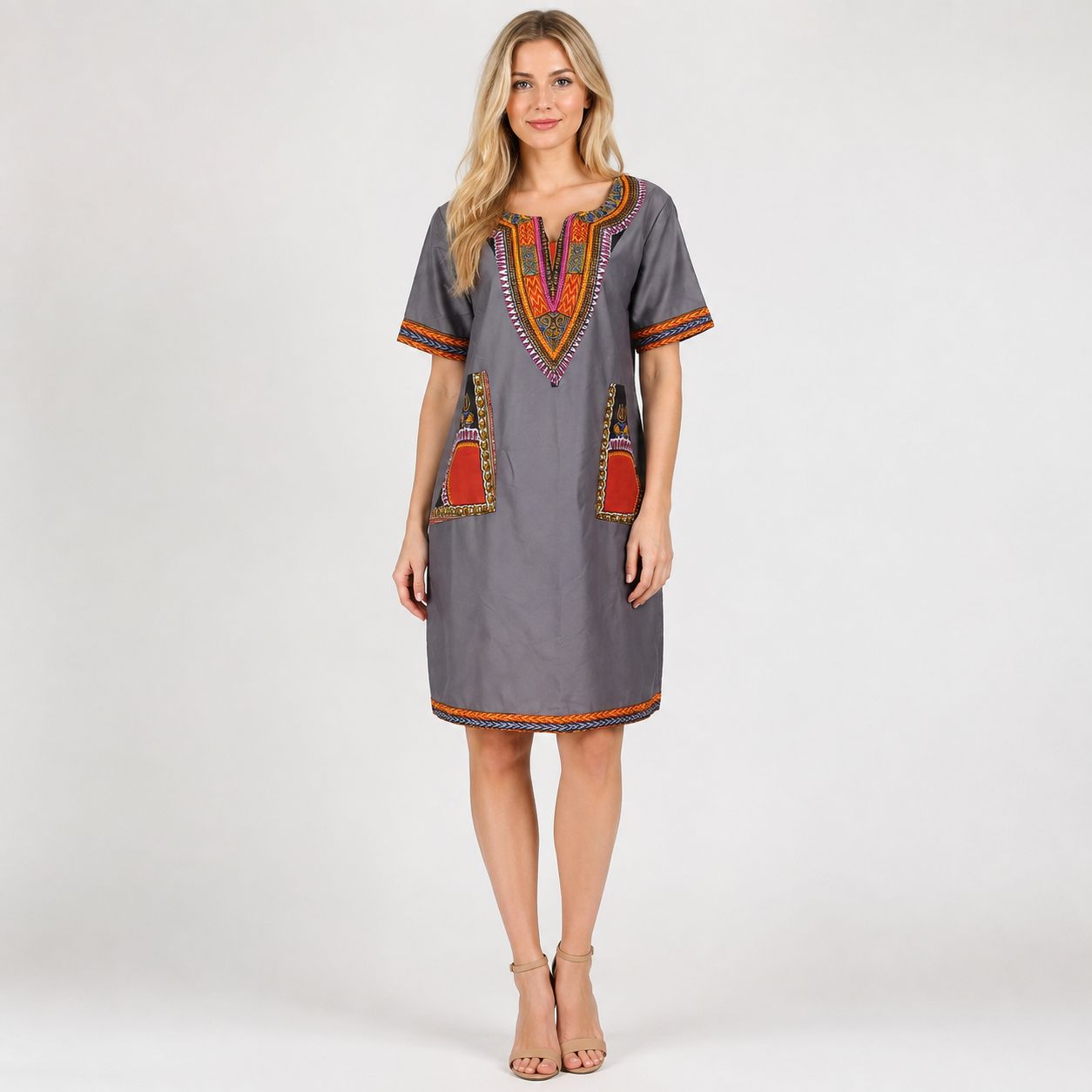 Slate - Daishiki - Short Sleeve Dress