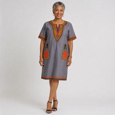 Slate - Daishiki - Short Sleeve Dress