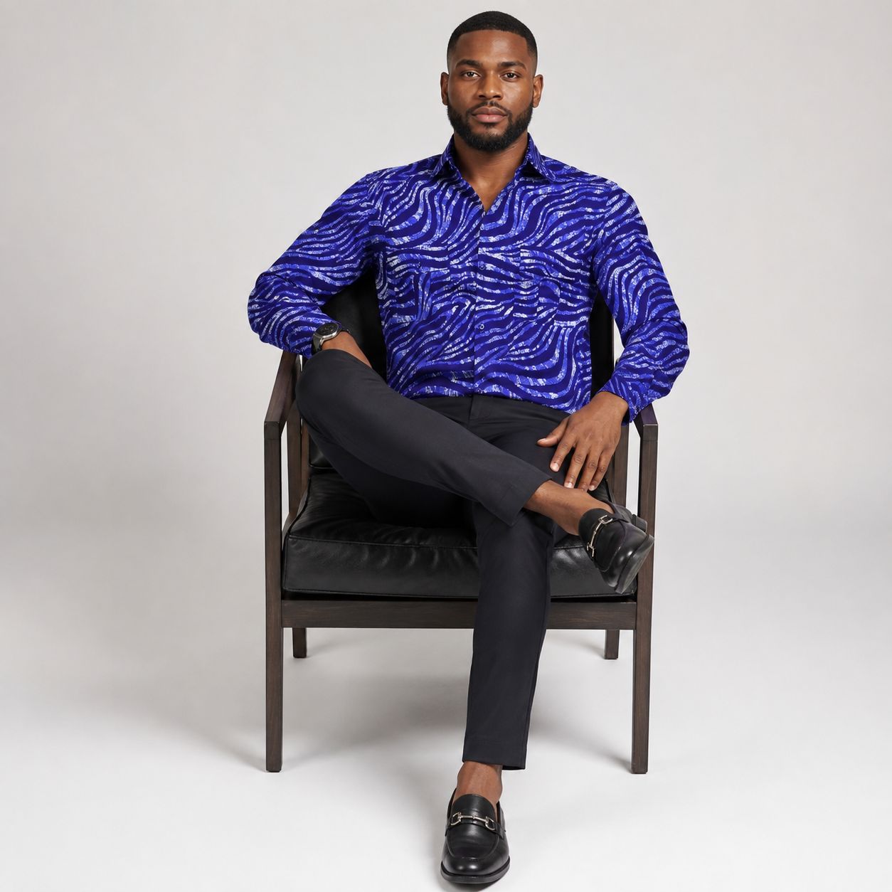 Blue Zebra - Long Sleeve Shirt