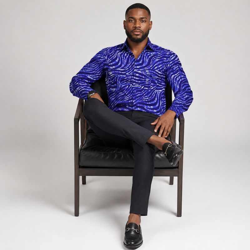 Blue Zebra - Long Sleeve Shirt