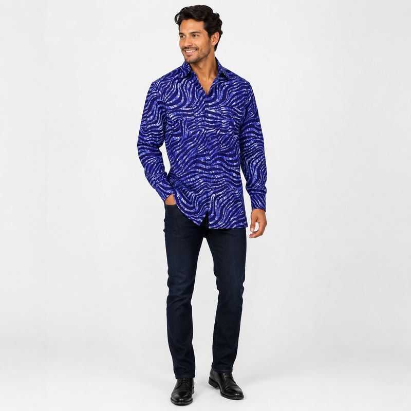 Blue Zebra - Long Sleeve Shirt