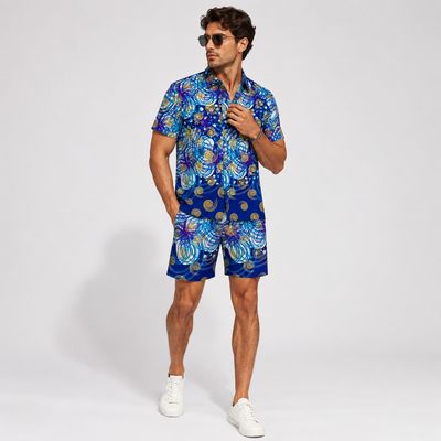 Celeste Swirl - Short Sleeve Shirt and Shorts Set