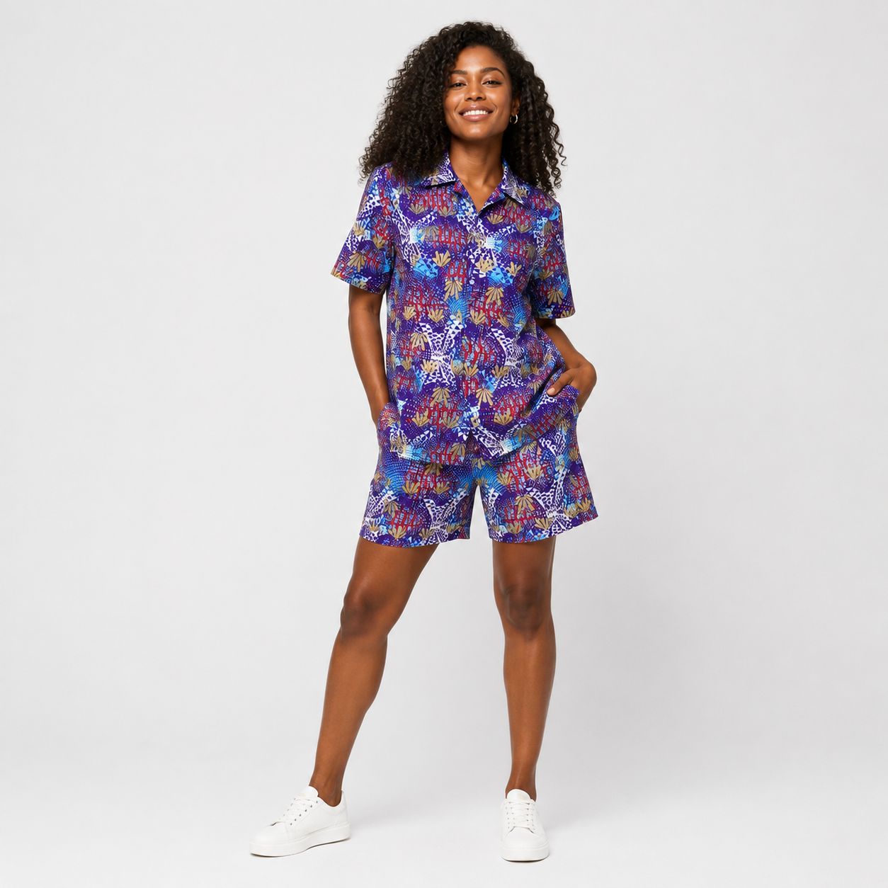 Savanna Bloom - Short Sleeve Shirt and Shorts Set