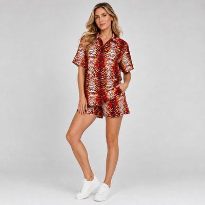 Sahara Flame - Short Sleeve Shirt and Shorts Set
