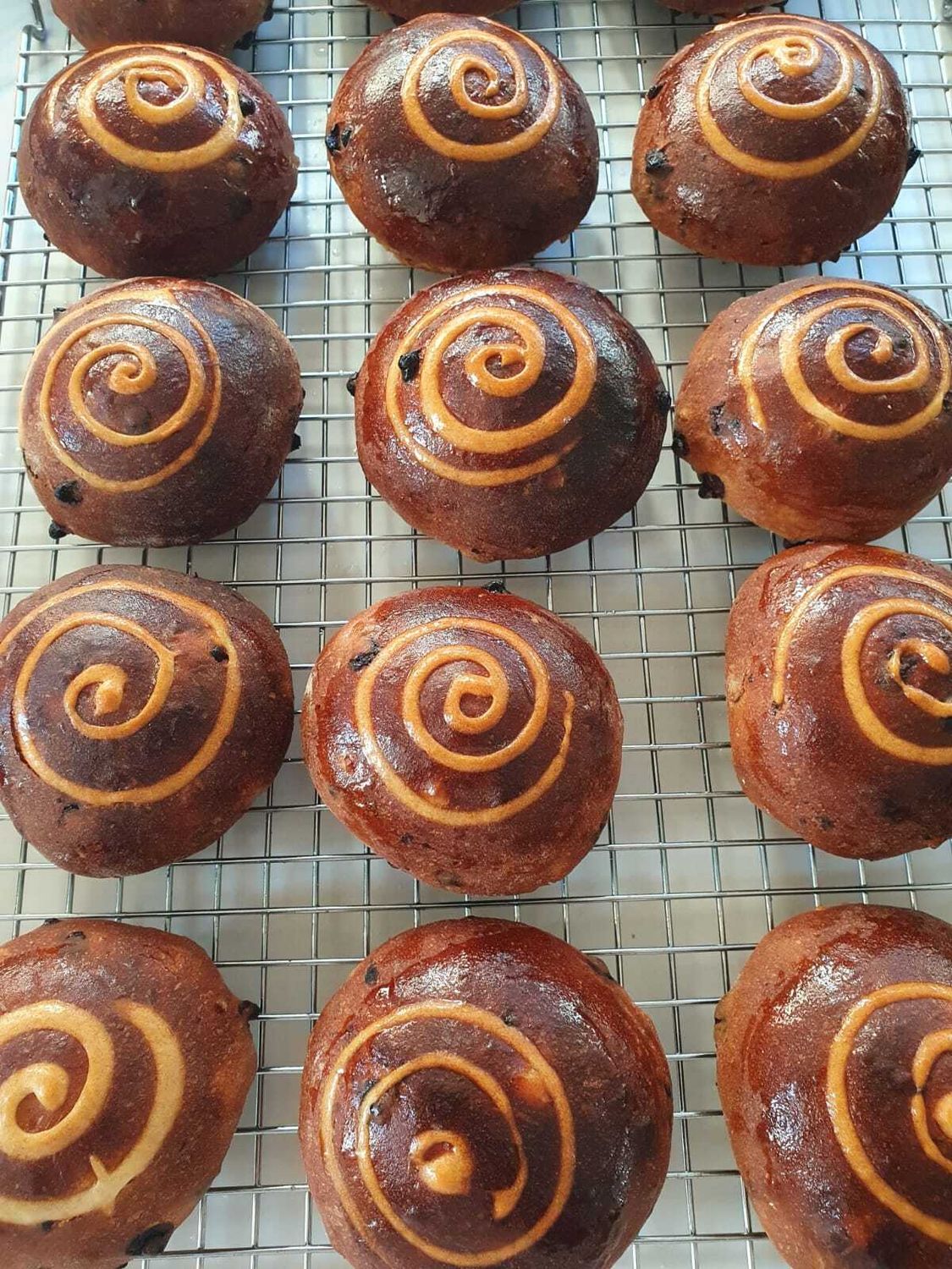 Sourdough Swirlies (hot cross buns)