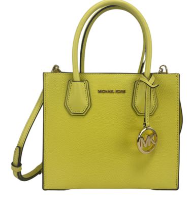 Michael Kors- Mercer Medium Sunshine Leather Messenger Crossbody Handbag