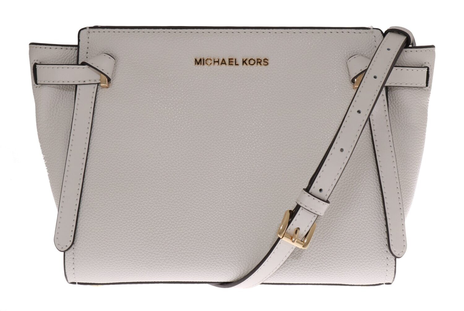 Michael Kors- White CASSIE Leather Shoulder Bag