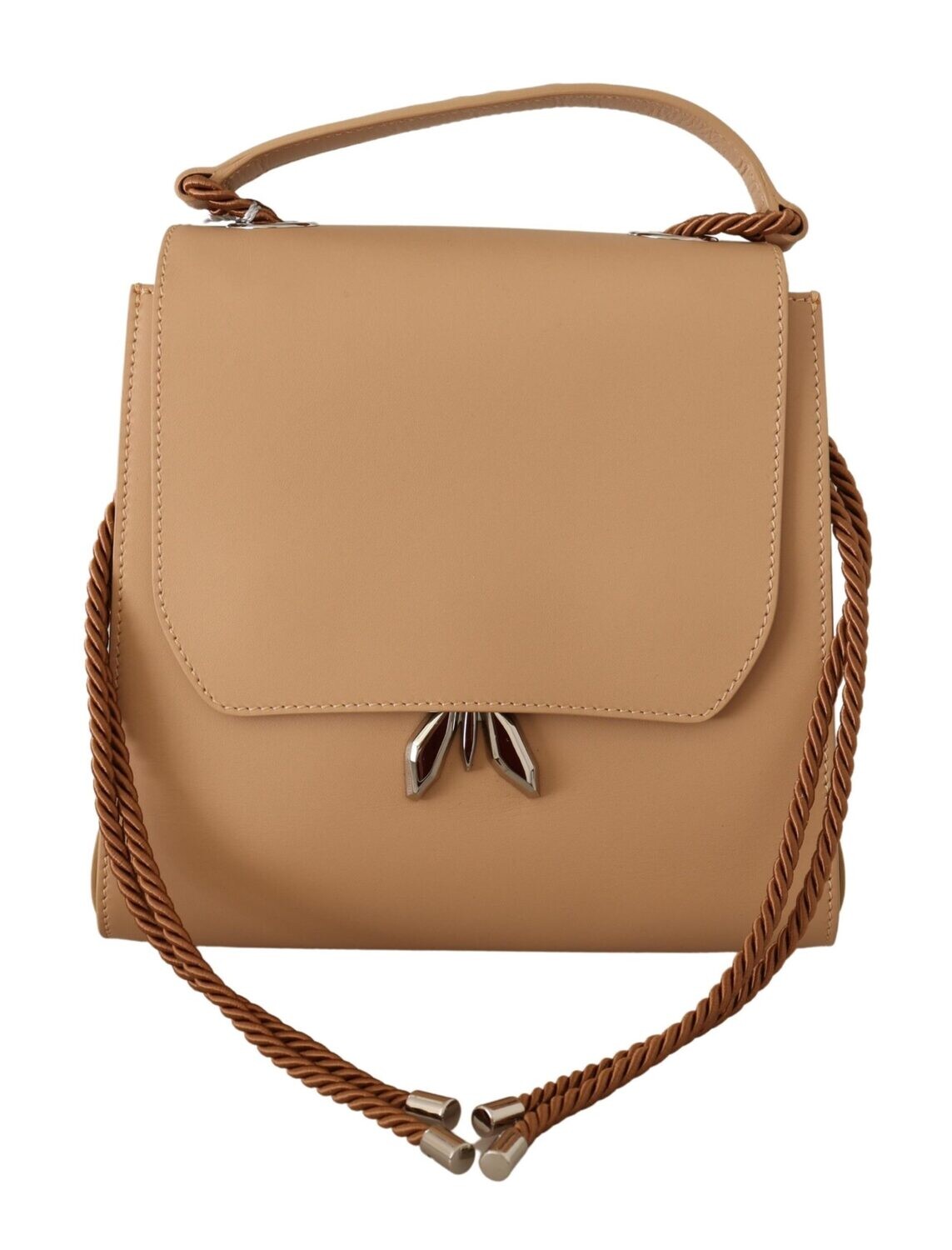 Patrizia Pepe- Beige Leather Embellished Top Handle Bag