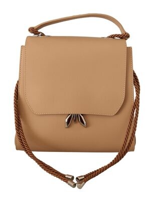 Patrizia Pepe- Beige Leather Embellished Top Handle Bag