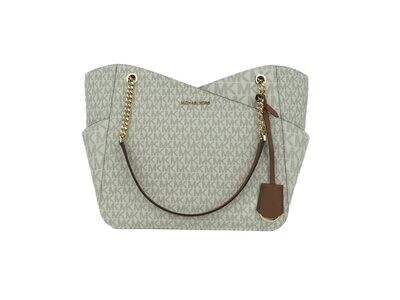 Michael Kors- Jet Set Leather Large X Cross Chain Shoulder Tote Bag