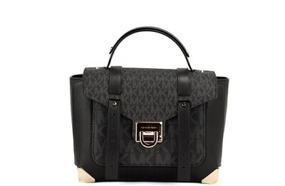 Michael Kors- Manhattan Medium Black Signature Leather Handbag
