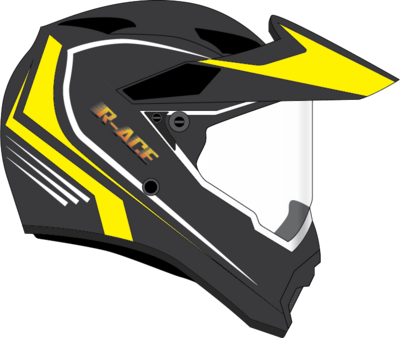 R-ACE Black &amp; Yellow Fullface Helmet