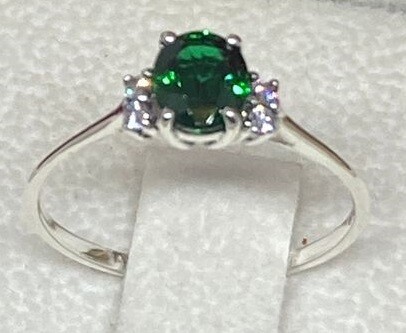 Diamond Saddled Oval Gem Ring