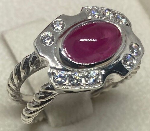 Oval Gemstone Dual Band Ring