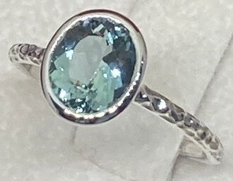Elliptical Stone with Detailed Ring
